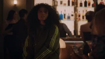 Adidas X Ivy Park Pullover Corduroy Hoodie In Wild Pine worn by Zoya Lott (Whitney Peak) as seen in Gossip Girl (S02E06)