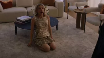 Tory Burch Gold Sequin Mini Dress worn by Kate Keller (Tavi Gevinson) as seen in Gossip Girl (S02E06)