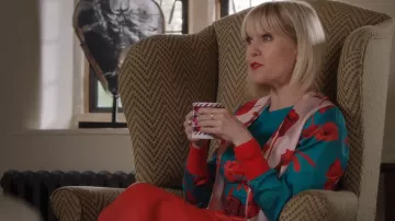 Ted Baker Cortnee Fantasia Bomber Jacket worn by Agatha Raisin (Ashley Jensen) as seen in Agatha Raisin (S03E01)