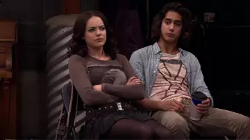 Tripp NYC Womens Militia Mini Skirt in Black worn by Jade West (Elizabeth Gillies) as seen in Victorious (S04E11)