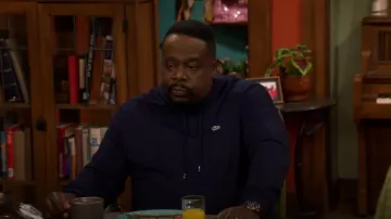 Lacoste Long Sleeve Hooded Jersey Cotton T Shirt Hoodie worn by Calvin Butler (Cedric the Entertainer) as seen in The Neighborhood (S04E03)