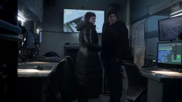 Rudsak Black Down Coat with Leather worn by Max Meladze (Laura Haddock) in The Recruit TV series (S01E08)