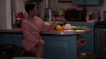 Fashion Nova Just Between Us Dress worn by Ashleigh Crystal Hairston as seen in The Neighborhood (S04E11)