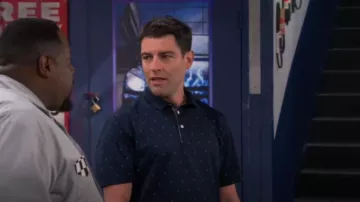 Nike Printed Golf Polo worn by Dave Johnson (Max Greenfield) as seen in The Neighborhood (S04E13)