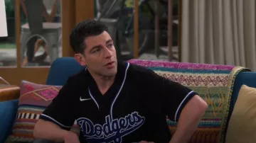Nike Los Angeles Dodgers Official Blank Replica Jersey worn by Dave Johnson (Max Greenfield) as seen in The Neighborhood (S04E14)