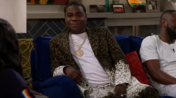 Msgm Leopard Blazer porté par Curtis (Tracy Morgan) vu dans The Neighborhood (S04E17)