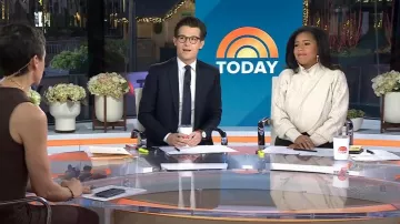 ASTR The Label Ember Wrap Front Turtleneck Sweater worn by Sheinelle Jones as seen in Today on  January 2, 2023