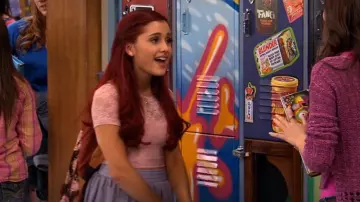 American Apparel Stretch Floral Lace Crop Top worn by Cat Valentine (Ariana Grande) as seen in Victorious (S04E03)