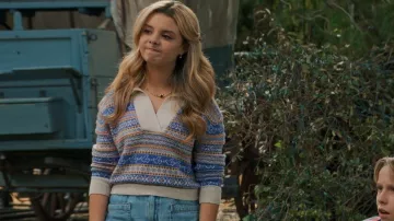 J Crew Fair Isle Collared Sweater porté par Destiny Baker (Mallory James Mahoney) comme on le voit dans BUNK’D (S06E10)