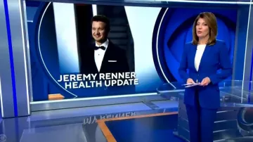 Alexander McQueen Wool Grain de Poudre Chaqueta usada por Norah O'Donnell vista en CBS Evening News el 3 de enero de 2023