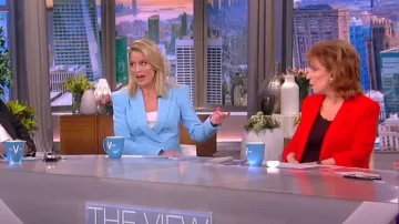 Cinq a Sept Khloe Crepe 3/4-Sleeve Blazer worn by Joy Behar as seen in The View on January 3, 2023