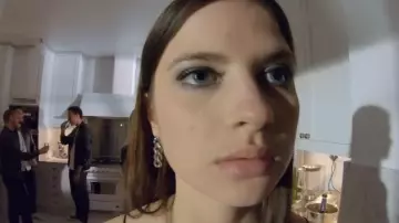 Chunky Curb Chain Earrings in Silver worn by Maja Norberg (Hanna Ardéhn) as seen in Quicksand TV series outfits (Season 1 Episode 6)