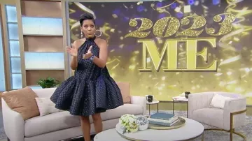 Lanvin Metallic Polka-dot Fil Coupé silk-blend Chiffon halterneck Mini Dress porté par Tamron Hall comme vu dans Tamron Hall Show le 3 janvier 2023