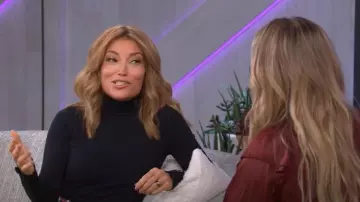 Zara Turtleneck Sweater with Pearl Buttons worn by Kit Hoover as seen in The Kelly Clarkson Show on January 3, 2023
