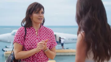 Charter Club Printed Tie Front Top worn by Christine Collins (Bellamy Young) as seen in Fantasy Island (S01E01)