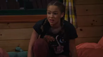 Free People Circling Tigers Tee worn by Ava King (Shelby Simmons) as seen in BUNK'D (S05E13)