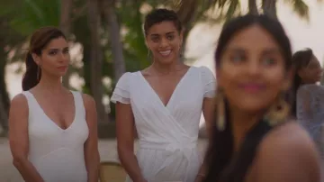 Bcbgmaxazria Ribbed V-Neck Knit Dress worn by Elena Roarke (Roselyn Sánchez) as seen in Fantasy Island (S01E04)