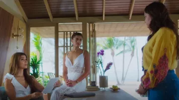 Rococo White Eyelet maxi Dress worn by Ruby Akuda (Kiara Barnes) as seen in Fantasy Island (S01E05)