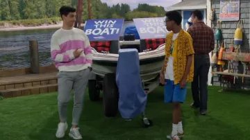 Topman Pinstripe Joggers usados por Parker Preston (Trevor Tordjman) como se ve en BUNK'D (S05E16)