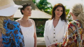 Bella Freud Chrissie Waistcoat worn by Elena Roarke (Roselyn Sánchez) as seen in Fantasy Island (S02E01)