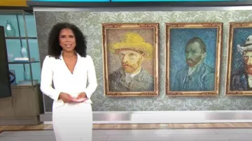 Robe de costume Badgley Mischka Beckham portée par Adriana Diaz comme vu dans CBS Mornings le 4 janvier 2023