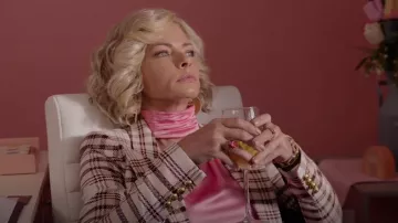 Smythe Tuxedo Stripe Single Breasted Blazer worn by Barb Flatch (Jaime Pressly) as seen in Welcome to Flatch (S02E10)