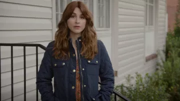 J.Crew Mercantile Navy Quilted Field Jacket worn by Cheryl Peterson (Aya Cash) as seen in Welcome to Flatch (S02E10)
