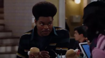 Carhartt Wip Bowman Striped Shirt worn by Carter (Julian Gant) as seen in Call Me Kat (S03E10)