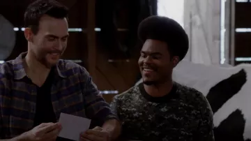 A.P.C. Clément Camoflauge Sweater worn by Carter (Julian Gant) as seen in Call Me Kat (S03E10)