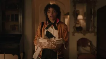 Wales Bonner Sunlight Side-Stripe Fleece-Jersey Track Jacket worn by Zoya Lott (Whitney Peak) as seen in Gossip Girl (S02E07)