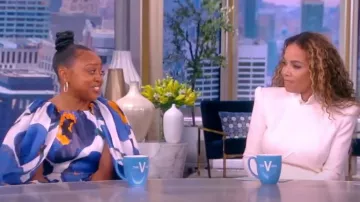 Carolina Herrera Floral Balloon Long Sleeve Silk Minidress worn by Quinta Brunson as seen in The View on January 5, 2023