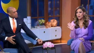 Staud Shoko Colorblock Sweater Dress worn by Rhiannon Ally as seen in Good Morning America on  January 5, 2023