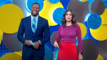 Missoni Striped Metallic Stretch-Knit Top worn by Cecilia Vega as seen in Good Morning America on  January 6, 2023