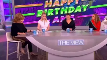 Gucci Aria 76 Monogram Slingback Sandals worn by Joy Behar as seen in The View on  January 6, 2023