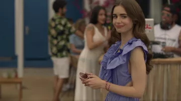 Miu Miu Gafas de sol rectangulares de acetato usadas por Emily Cooper (Lily Collins) vistas en Emily in Paris (S02E02)