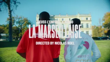La veste de survêtement Casablanca portée par Heuss l'Enfoiré dans son clip La Marseillaise feat. Ninho