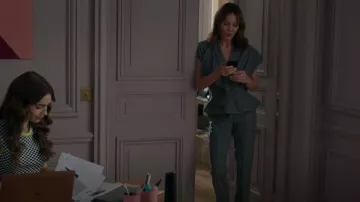 Alexandre Vauthier Wool Blend Straight Leg Pants worn by Sylvie Grateau (Philippine Leroy-Beaulieu) as seen in Emily in Paris (S02E05)