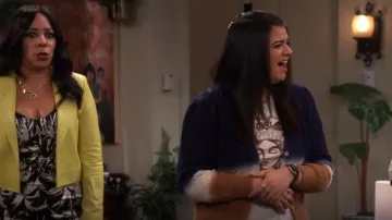 Veronica Beard Paru­la Cot­ton Cardi­gan worn by Mayan (Mayan Lopez) as seen in Lopez vs. Lopez (S01E07)