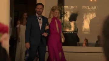 Milly Emma Tie-neck Sleeveless Gown In Magenta worn by Rose (Caroline Arapoglou) as seen in Outer Banks (S01E05)