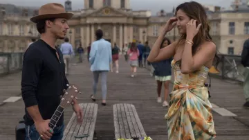 Pretty Little Thing Tie Dye Structured Corset Top worn by Mindy Chen (Ashley Park) as seen in Emily in Paris (S02E06)