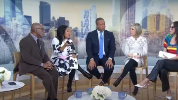 Jo Faulkner Button-Front Asymmetrical Dress worn by Sheinelle Jones as seen in Today on  January 9, 2023