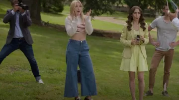 Lanvin Wide Leg Crop Jeans porté par Camille (Camille Razat) vu dans Emily à Paris (S02E08)