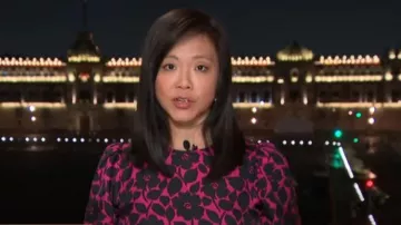 Kate Spade Rosy Garden Tie Waist Silk Blend Dress worn by Weijia Jiang as seen in CBS Mornings on January 9, 2023