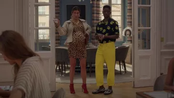 Zara Red Coral Faux Suede Leather Heels Shoes Sandals Ankle Boots worn by Madeline (Kate Walsh) as seen in Emily in Paris (S02E09)