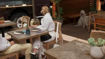 Balmain Multi Strap Denim Cargo Pant usado por Tracy Tutor como se ve en Million Dollar Listing Los Angeles (S14E03)