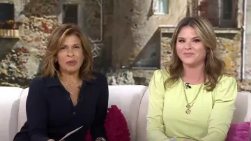 Autorretrato Crystal Neck Cutout Long Sleeve Midi Dress usado por Jenna Bush Hager como se ve en Today on January 10, 2023