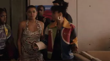 Charles Jeffrey Loverboy Patchwork Faux-Leather Jacket worn by Zoya Lott (Whitney Peak) as seen in Gossip Girl (S02E08)