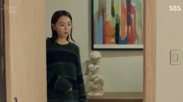 The Alexander Wang striped sweater dress worn by Cha Shi-ah (Shin Hye-sun) in the series The Legend of the Blue Sea (Season 1 Episode 11)