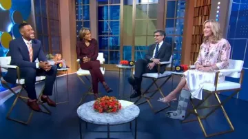 Burberry Animal-Print Silk Blouse worn by Robin Roberts as seen in Good Morning America on January 11, 2023