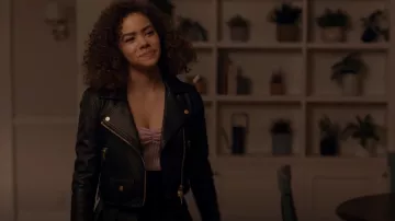 Allsaints Elora Biker Jacket usada por Ginny Miller (Antonia Gentry) como se ve en Ginny & Georgia (S02E07)